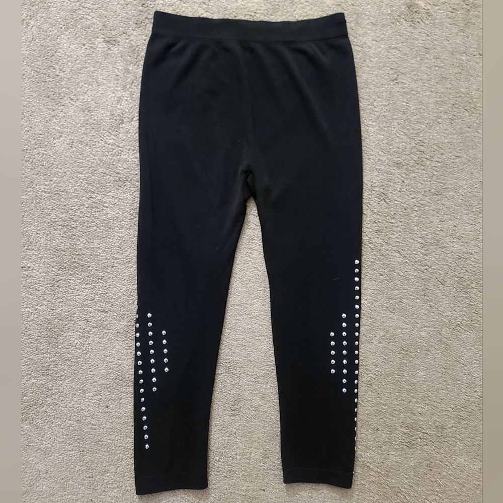 (One Size) Stretchy Stud Detail Leggings Yoga Women's Pants
